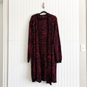 City Chic Size Large Aztec Hooded Duster Cardigan